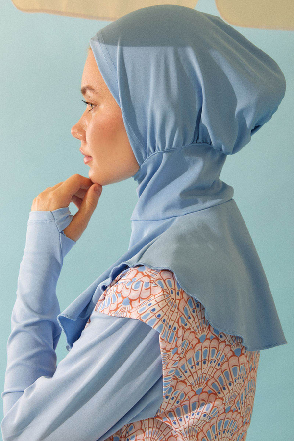 Modest Swim Cap Baby Blue (1)