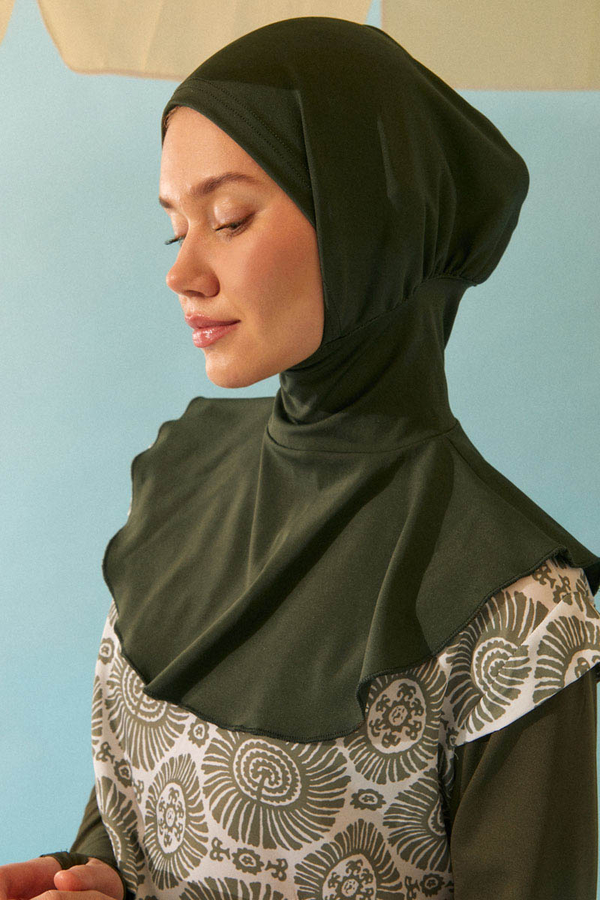 Modest Swim Cap in Khaki - 3