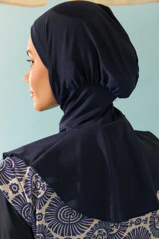 Modest Swim Cap in Navy Blue - 4