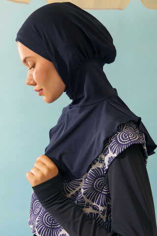 Modest Swim Cap in Navy Blue - 3