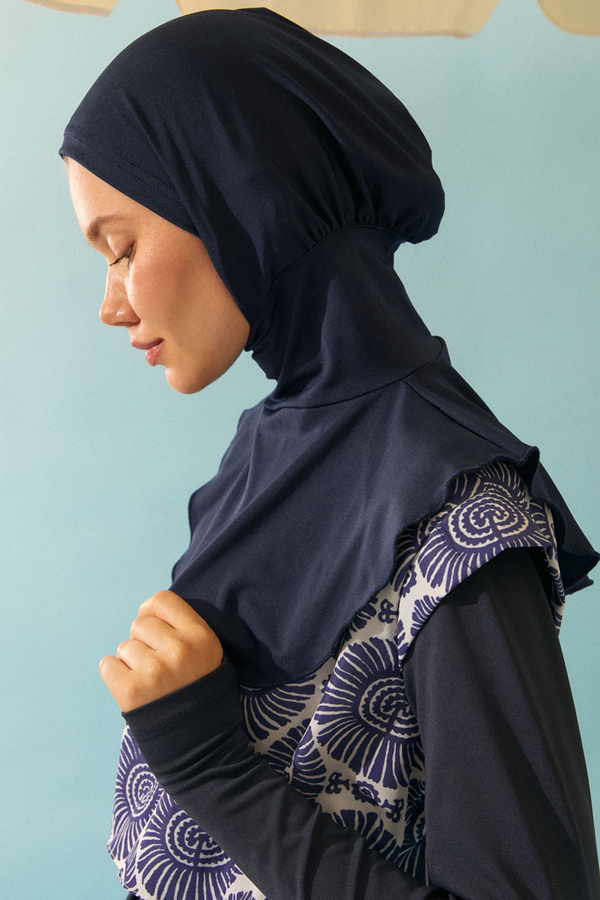 Modest Swim Cap in Navy Blue - 3