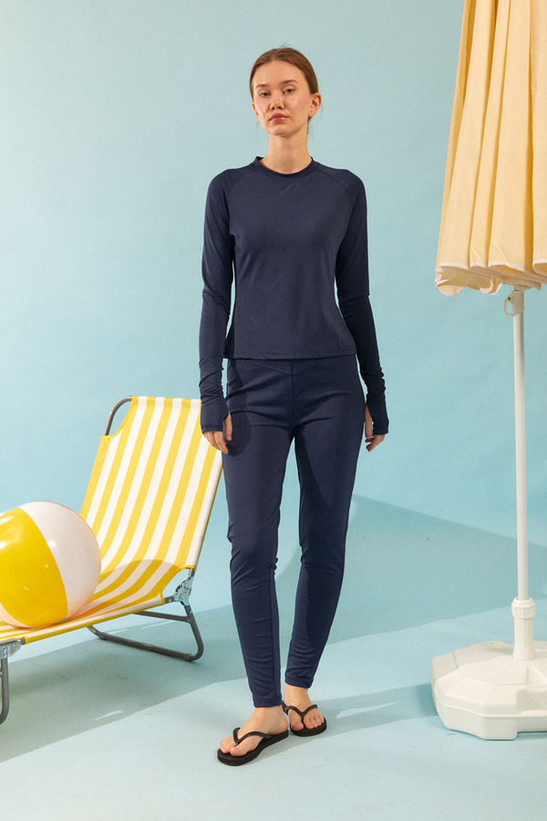 Modest Swimsuit with Vest in Dark Navy - 2