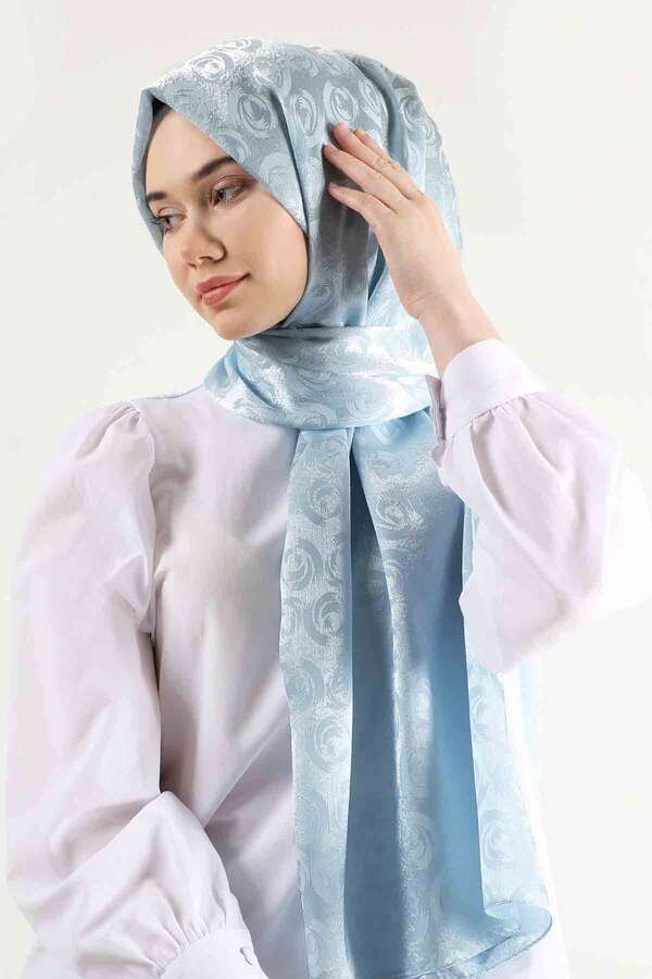 Monogram Shawl Baby Blue - 3