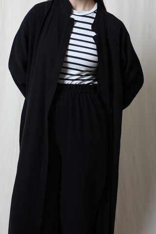 Müslin Abaya Takım Siyah - 3