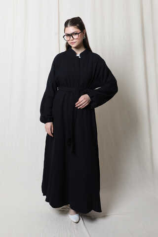Müslin Abaya Takım Siyah - 5