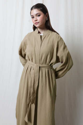 Müslin Abaya Takım Vizon - 4