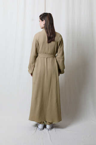 Müslin Abaya Takım Vizon - 6