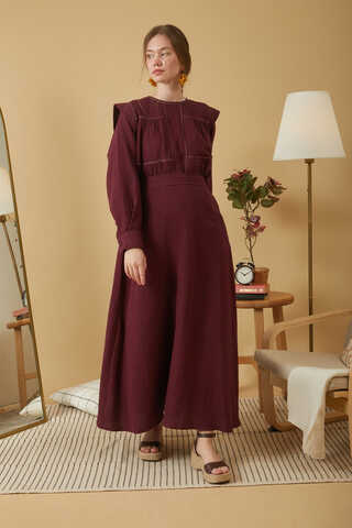 Müslin Etek Bordo - 6