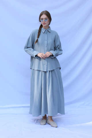 Müslin Etek Takım Bebe Mavisi - 1