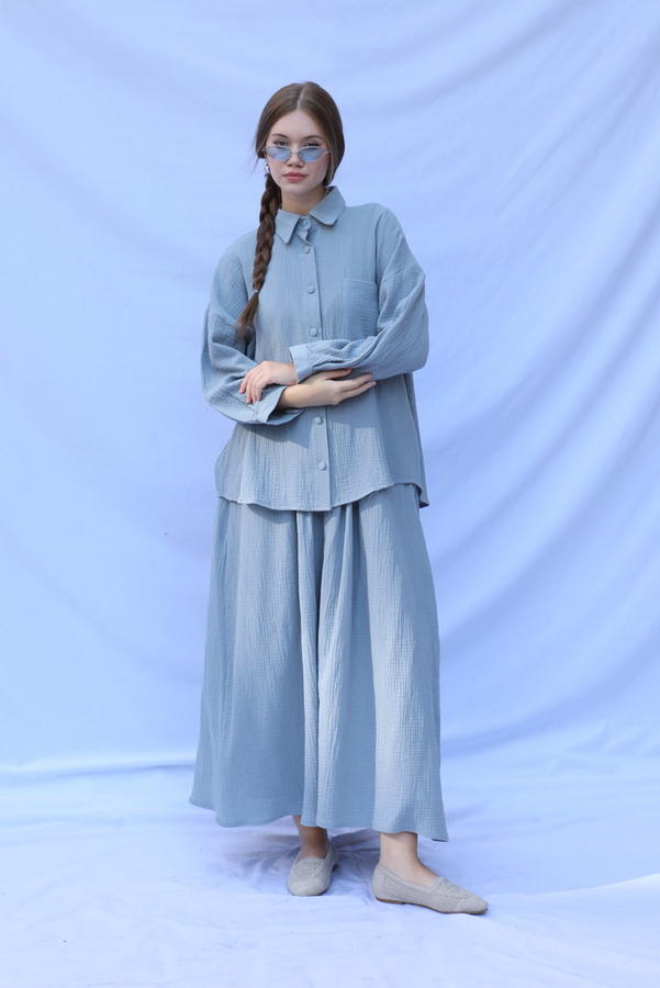 Müslin Etek Takım Bebe Mavisi - 2