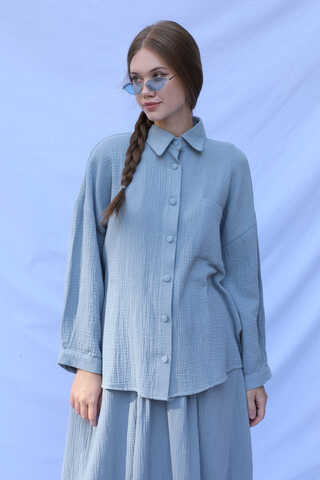 Müslin Etek Takım Bebe Mavisi - 3