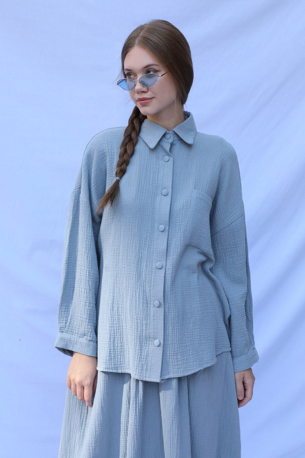 Müslin Etek Takım Bebe Mavisi - 3