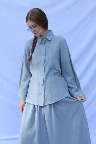 Müslin Etek Takım Bebe Mavisi - 4