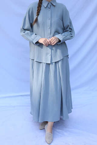 Müslin Etek Takım Bebe Mavisi - 5