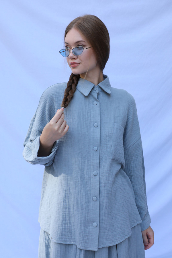 Müslin Etek Takım Bebe Mavisi - 6