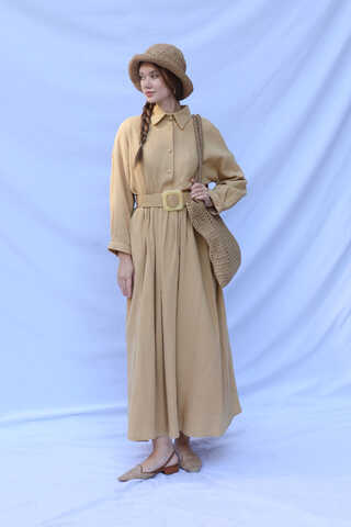 Müslin Etek Takım Bej - 3