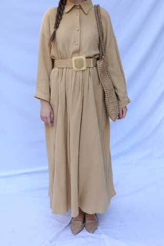 Müslin Etek Takım Bej - 4