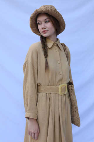 Müslin Etek Takım Bej - 7