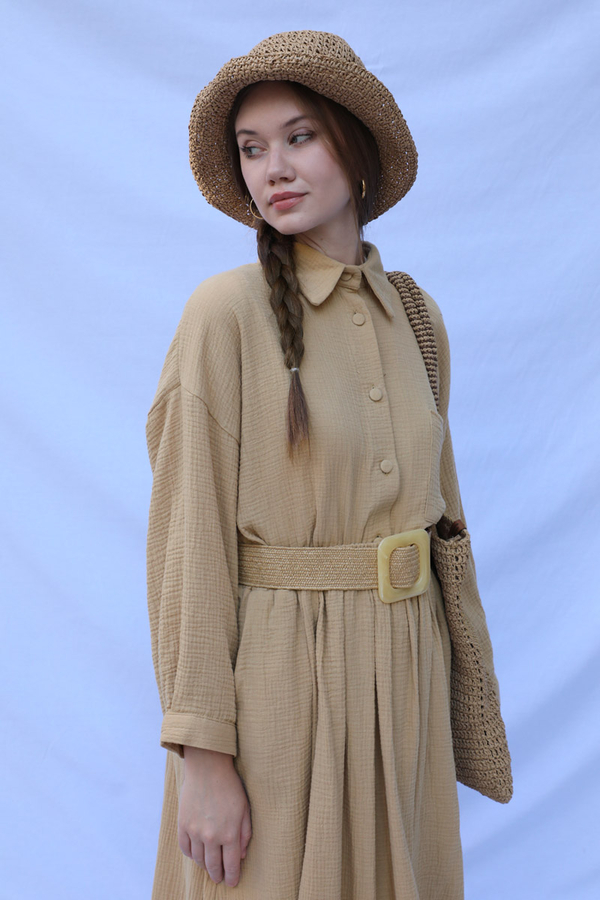 Müslin Etek Takım Bej - 7