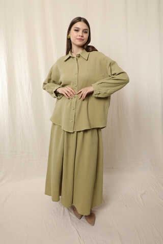 Müslin Etek Takım Haki - 3