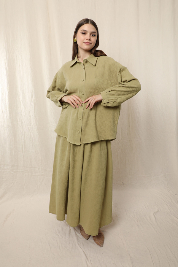 Müslin Etek Takım Haki - 3