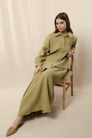 Müslin Etek Takım Haki - 1