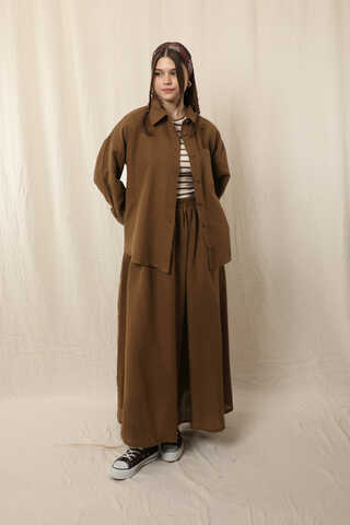 Müslin Etek Takım Kahverengi - 2