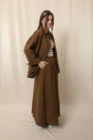 Müslin Etek Takım Kahverengi - 5