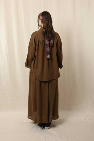 Müslin Etek Takım Kahverengi - 7