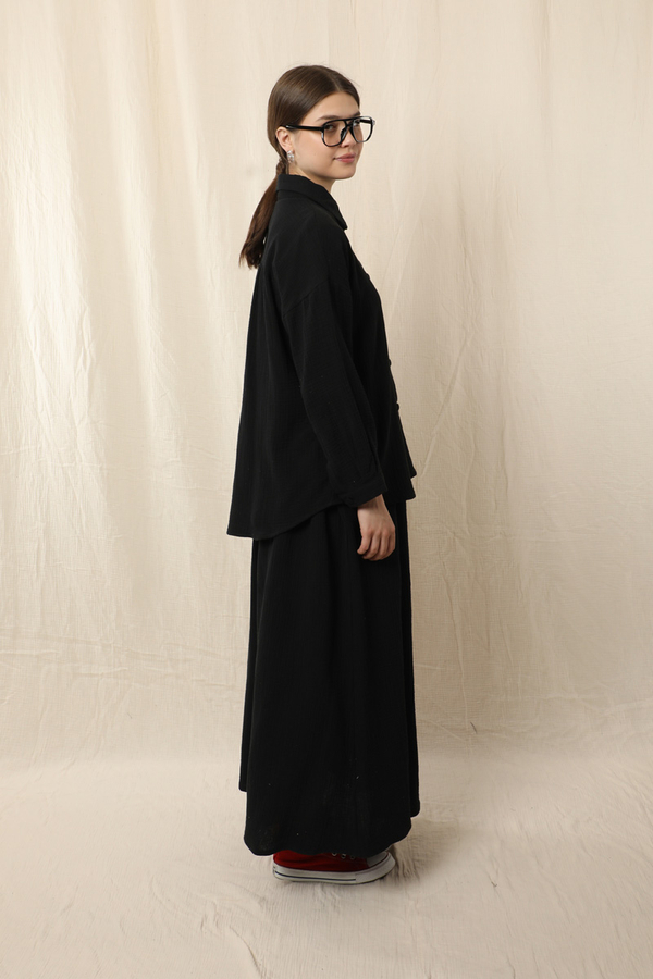 Müslin Etek Takım Siyah - 7