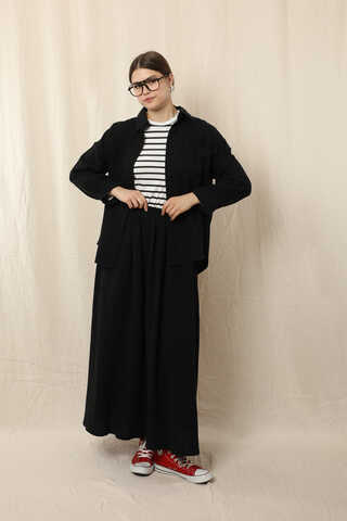 Müslin Etek Takım Siyah - 1