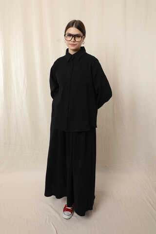 Müslin Etek Takım Siyah - 5