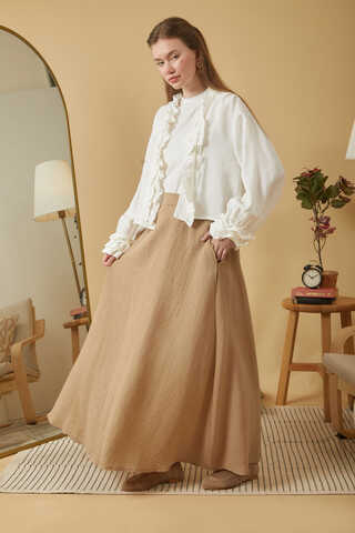 Muslin Skirt Beige - 4