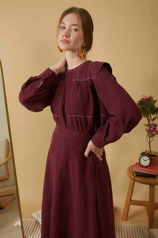 Muslin Skirt Burgundy - 2
