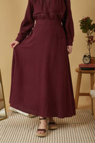 Muslin Skirt Burgundy - 4
