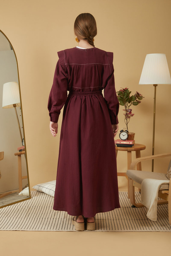 Muslin Skirt Burgundy - 7