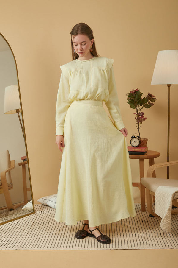 Muslin Skirt Butter Yellow