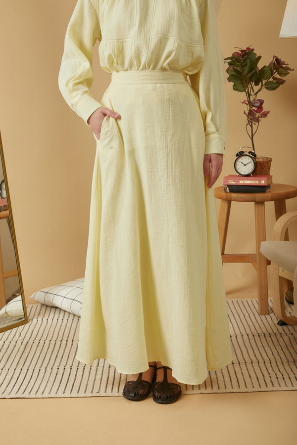 Muslin Skirt Butter Yellow  - 9