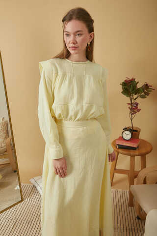 Muslin Skirt Butter Yellow  - 12