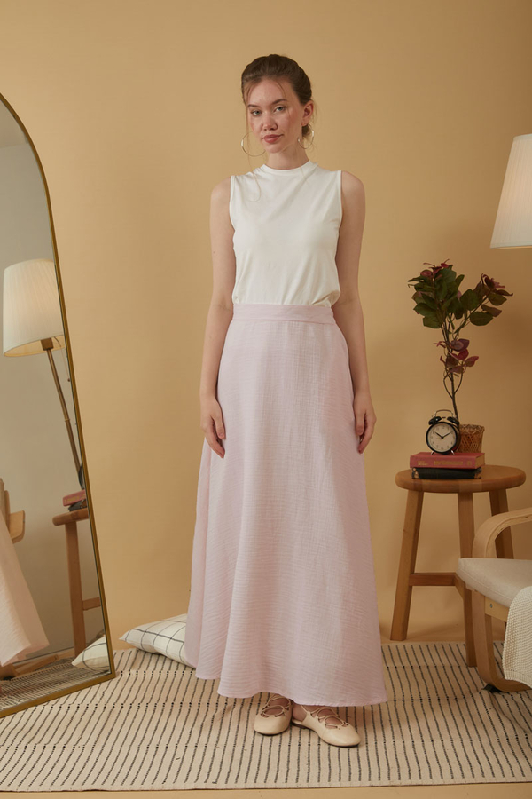 Muslin Skirt Powder Pink (1)