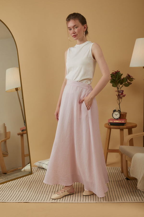 Muslin Skirt Powder Pink - 4