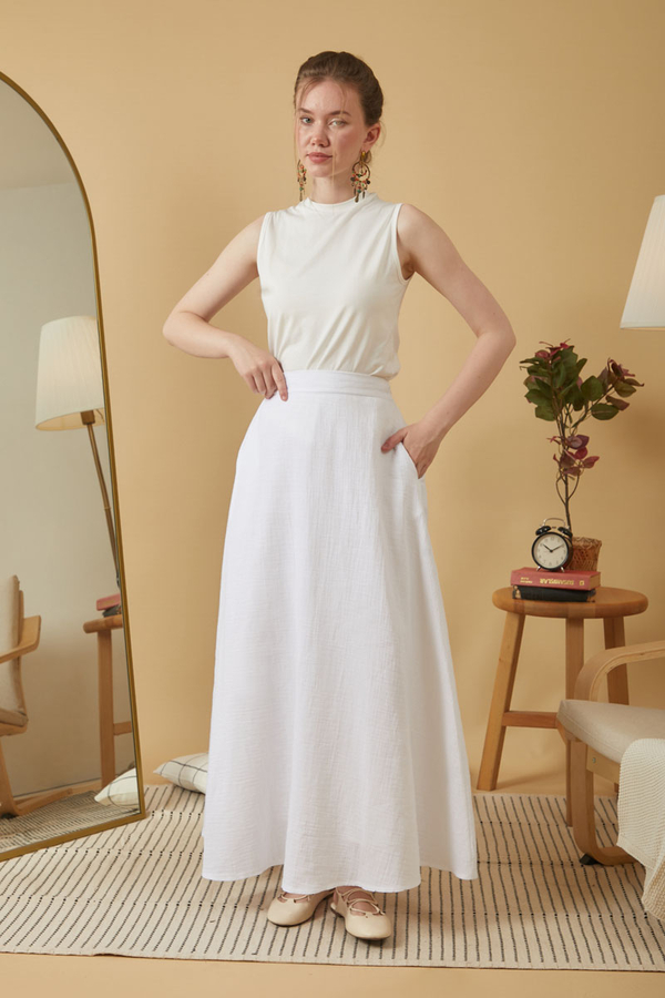 Muslin Skirt White - 4