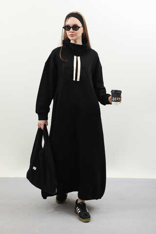 Nakışlı Spor Elbise Siyah - 2