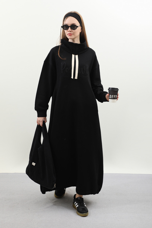 Nakışlı Spor Elbise Siyah - 2