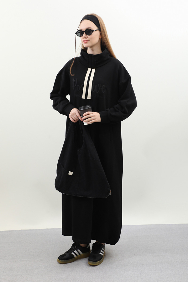 Nakışlı Spor Elbise Siyah - 3