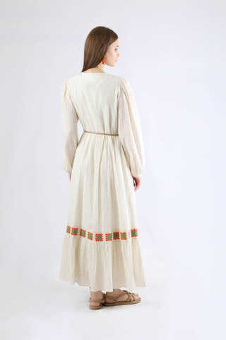 Nakışlı Krinkıl Elbise Mint - 5