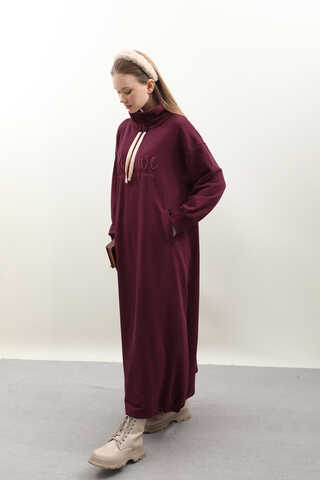 Nakışlı Spor Elbise Bordo - 2