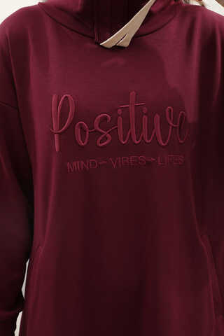 Nakışlı Spor Elbise Bordo - 6