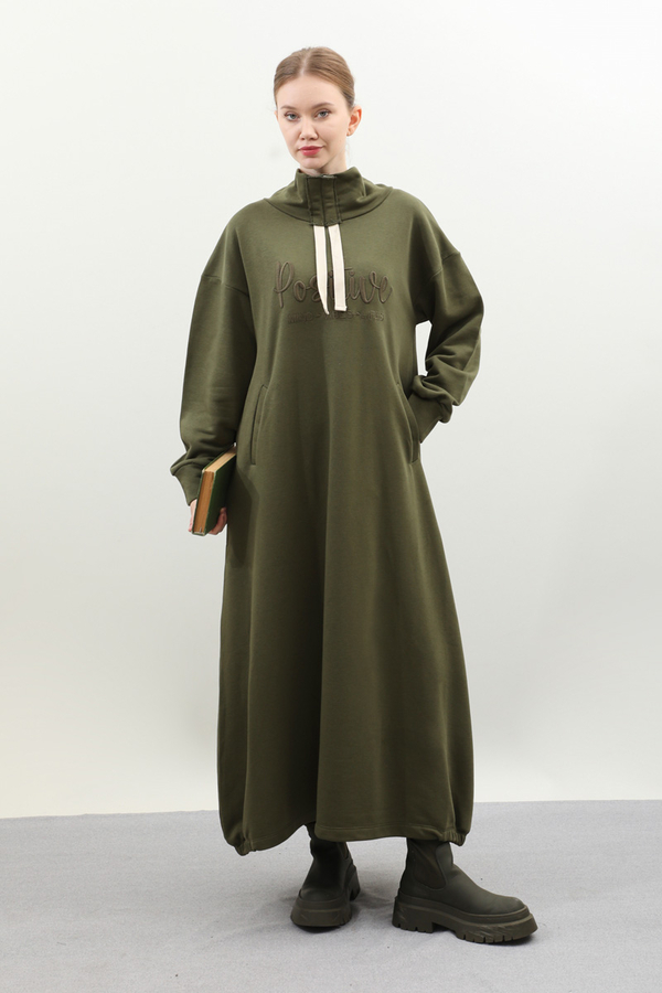 Nakışlı Spor Elbise Haki - 2