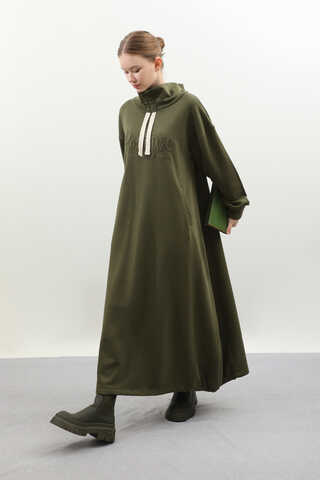 Nakışlı Spor Elbise Haki - 1